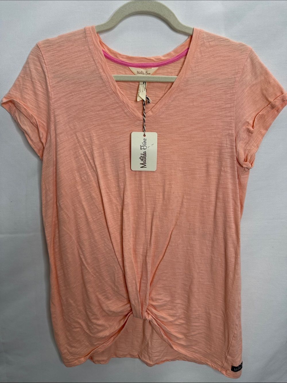 Matilda Jane Peach Twist-Front V-Neck Tee Shirt